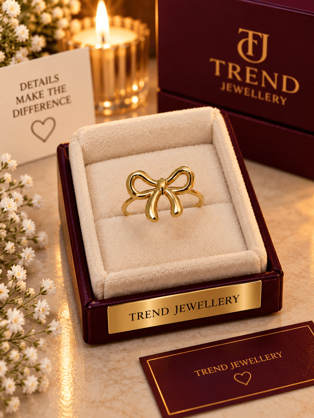 Sculpted Ribbon Bow Ring Stainless Steel